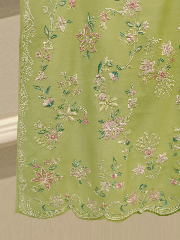 3 Piece - Pure Khaddi Silk Embroidered  Suit S115092