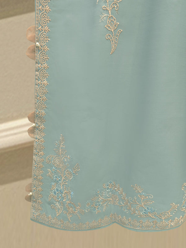 3 Piece - Pure Khaddi Silk Embroidered  Suit S115136