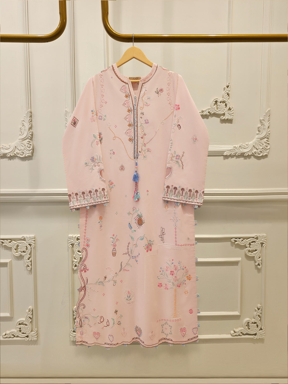 2 Piece - Embroidered Cambric Suit WS00398