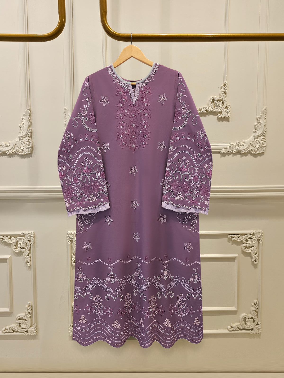2 Piece - Embroidered Cambric Suit S115167 Main image