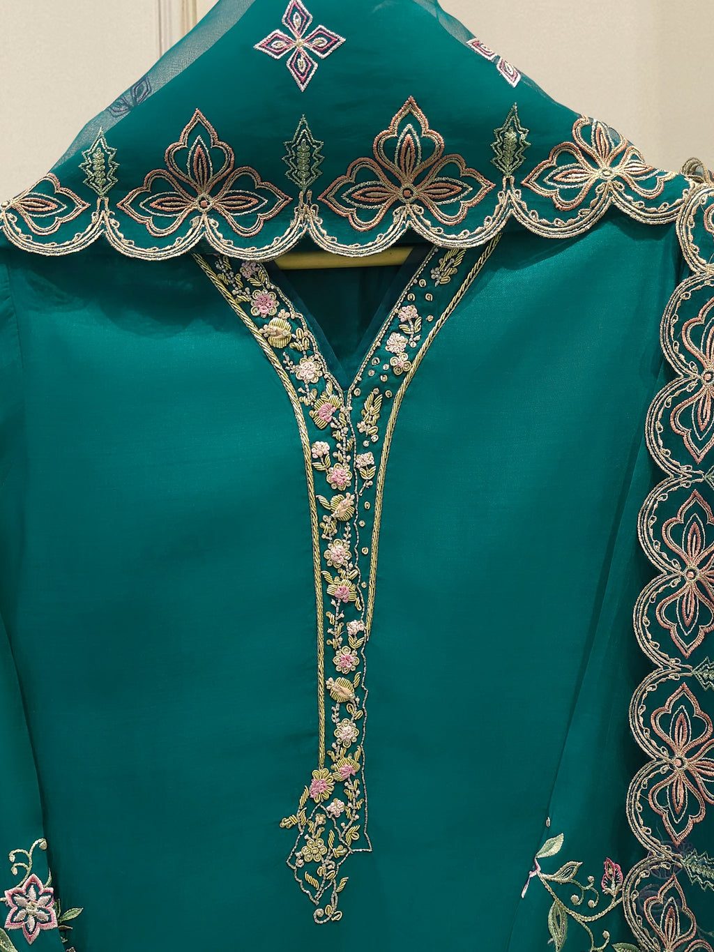 2 Piece - Pure Khaddi Silk Embroidered  Suit S115176