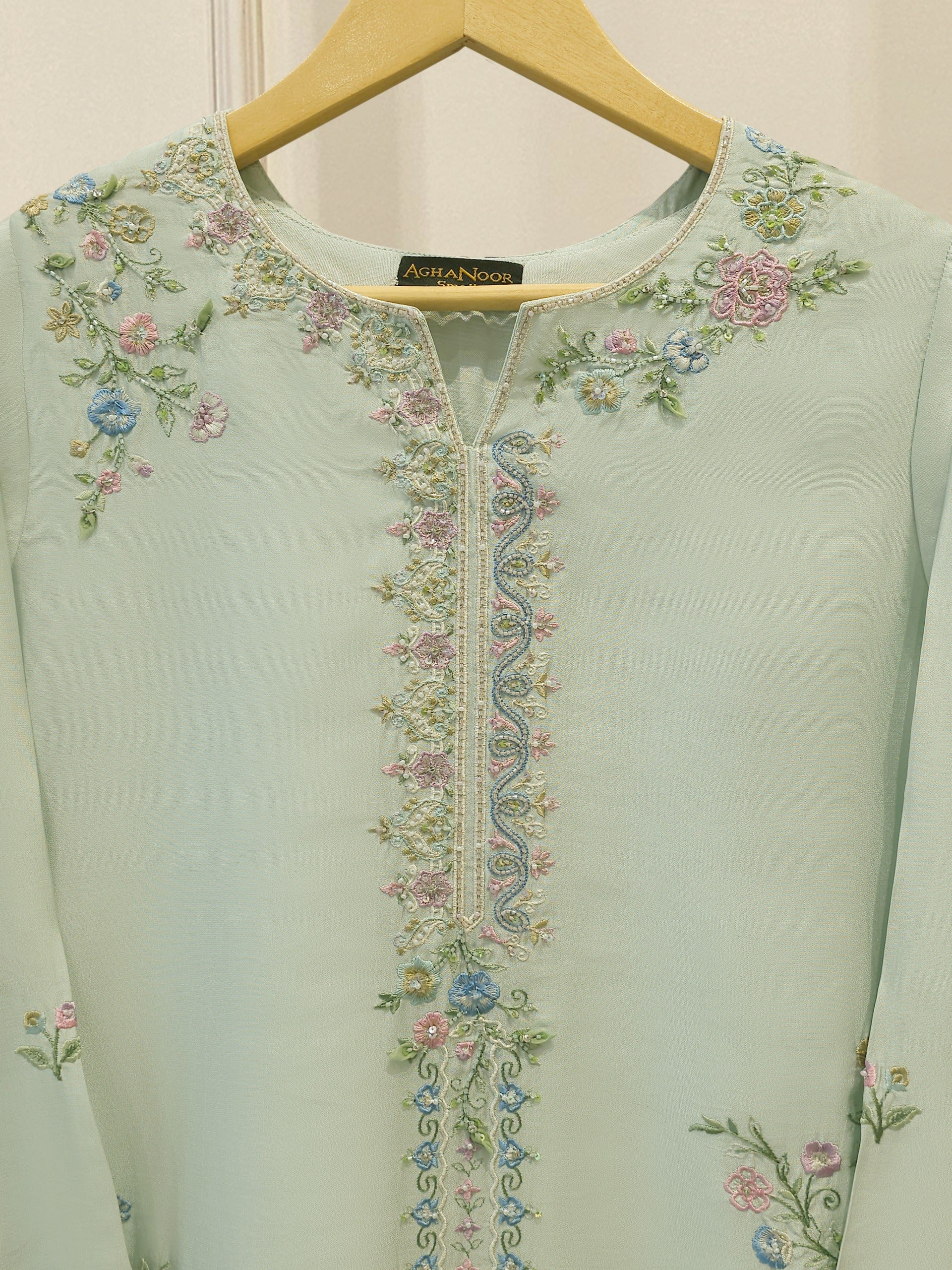2 Piece- Pure Sheesha Silk Embroidered Suit S115229 Secondary image
