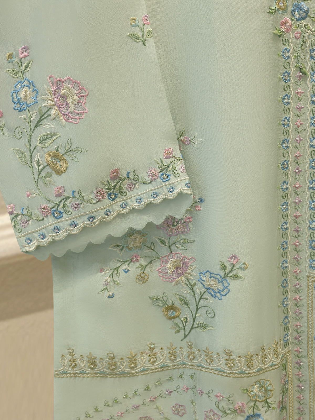 2 Piece- Pure Sheesha Silk Embroidered Suit S115229