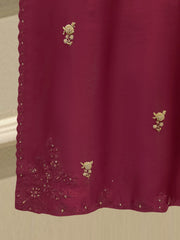 3 Piece- Pure  Sheesha Silk Embroidered Suit S115228