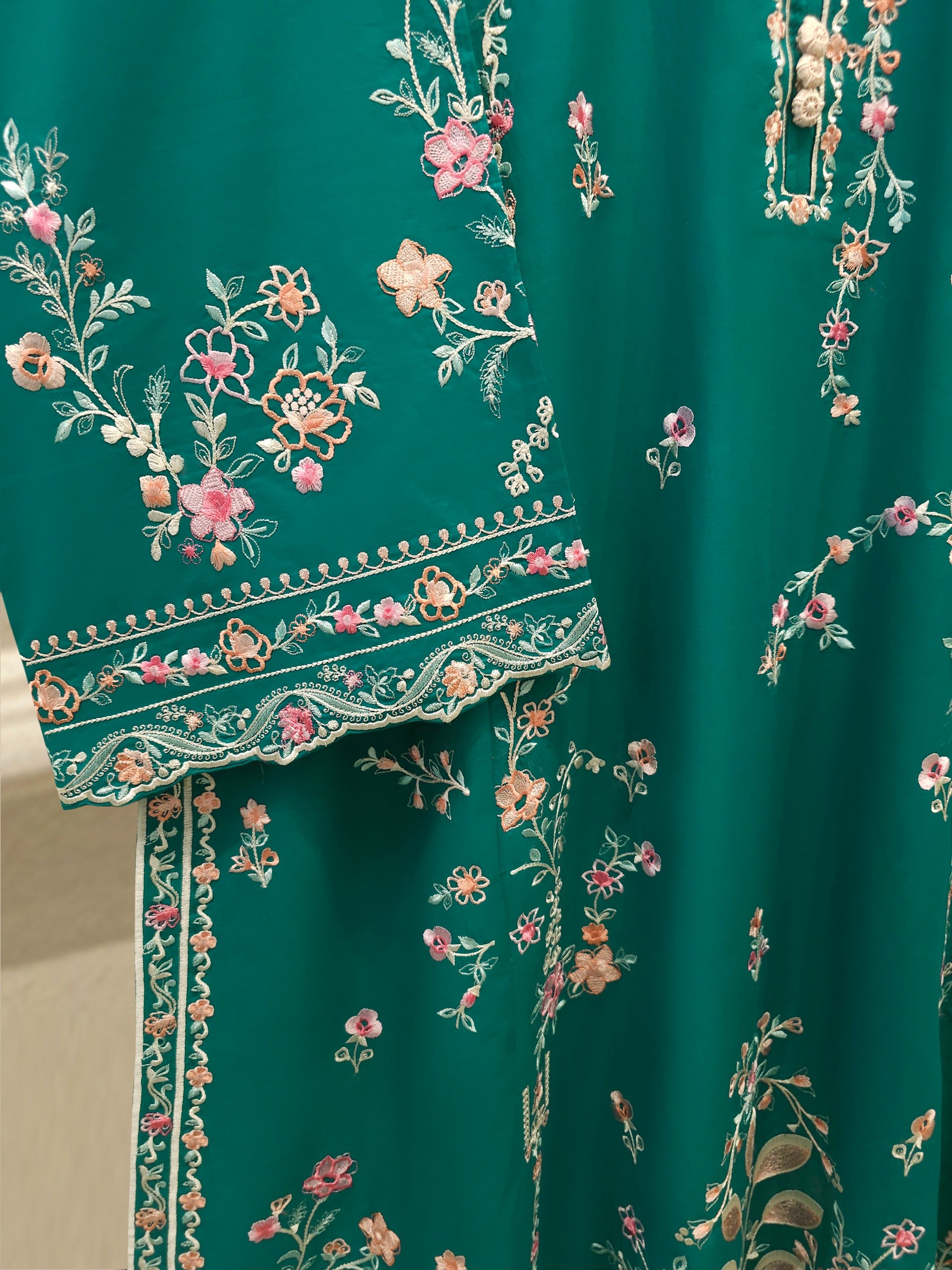 2 Piece - Embroidered Cambric Suit S115239 Secondary image