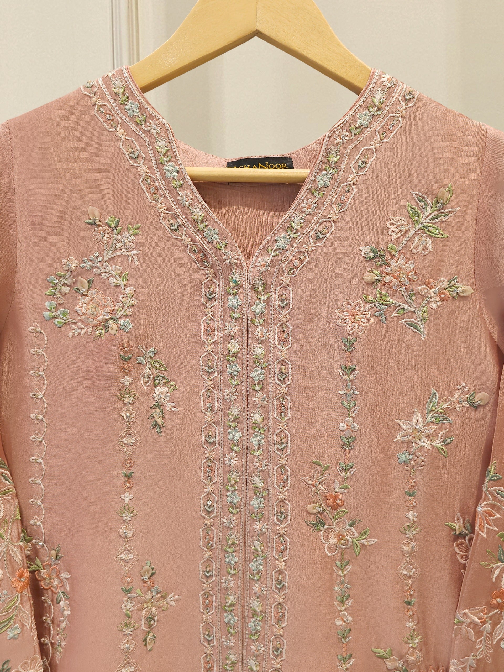 2 Piece- Pure Sheesha Silk Embroidered Suit S115260 Secondary image