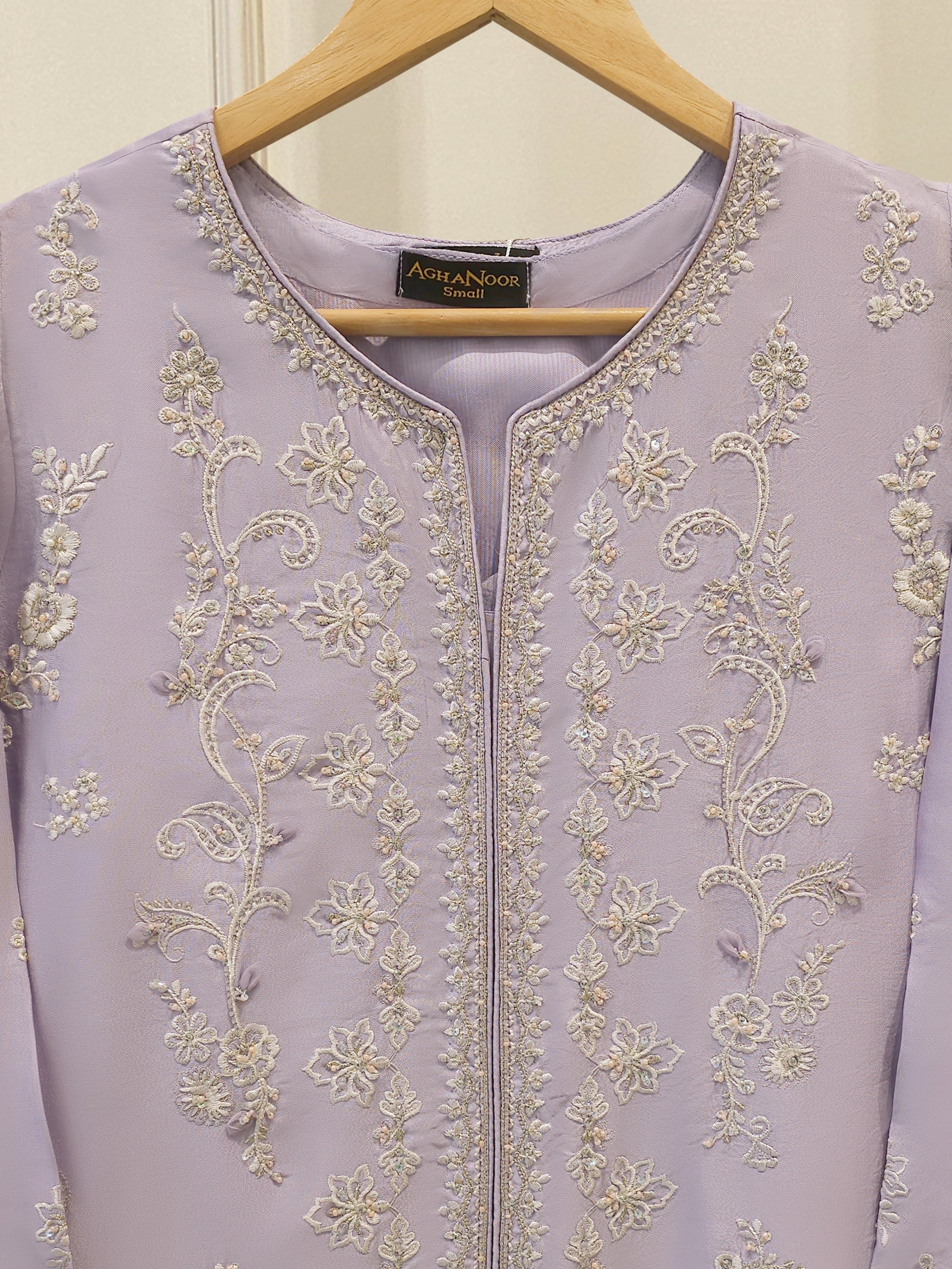2 Piece- Pure Sheesha Silk Embroidered Suit S115245 Secondary image