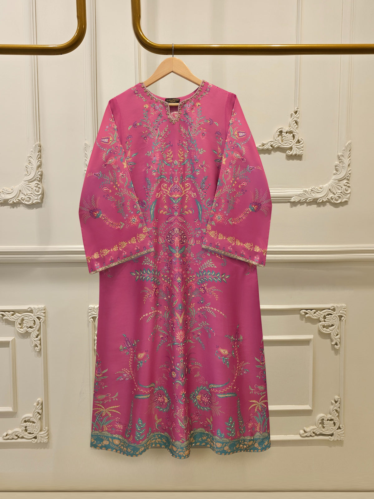 2-Piece Pure Printed Silk Suit with Khadi Silk Pants S115259 Main image