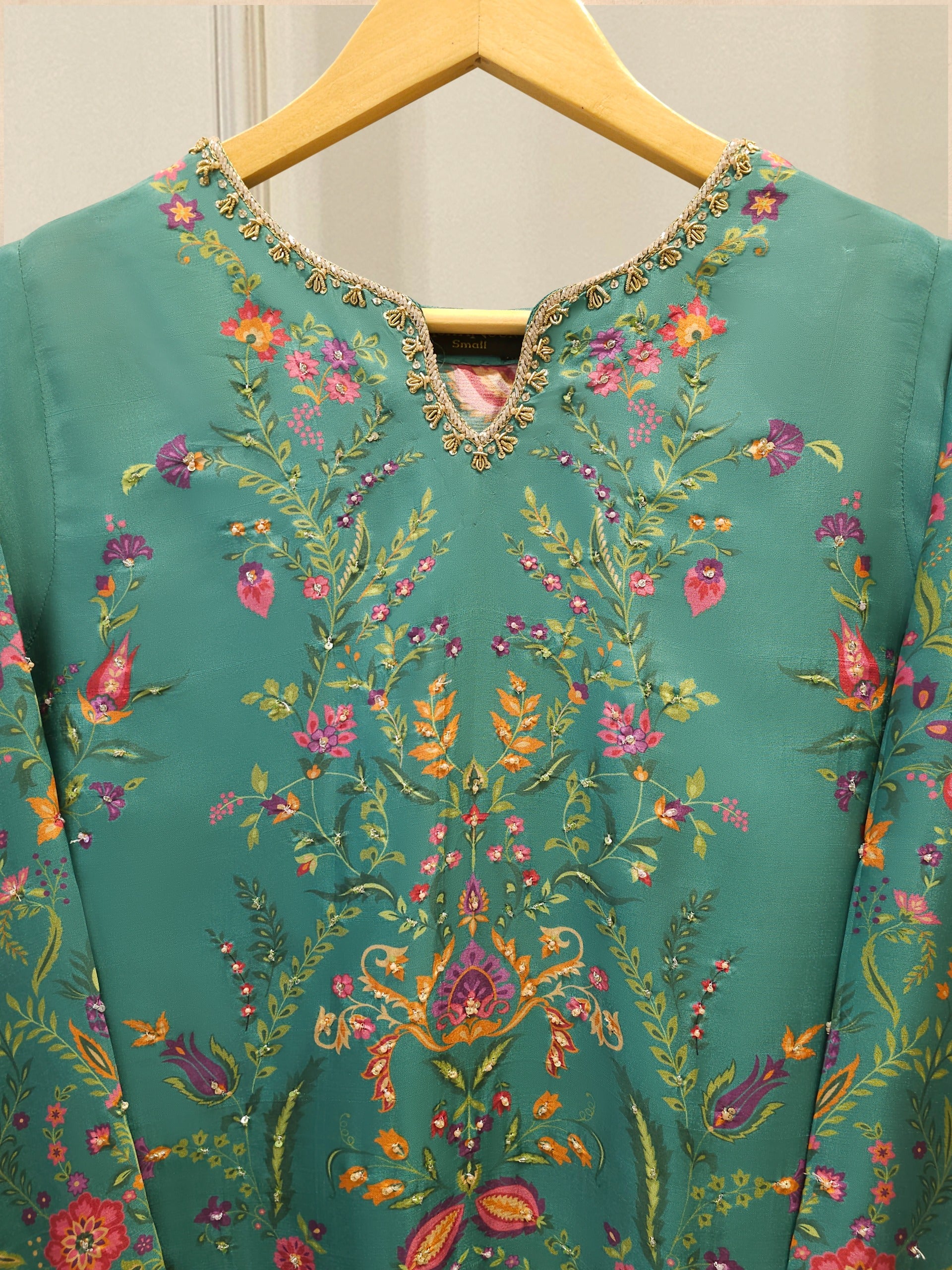 2-Piece Pure Printed Silk Suit with Khadi Silk Pants S115262 Secondary image