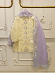 3 Piece- Pure  Sheesha Silk Embroidered Suit S115271
