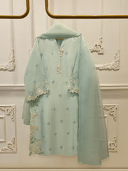 3 Piece- Pure  Sheesha Silk Embroidered Suit S115276
