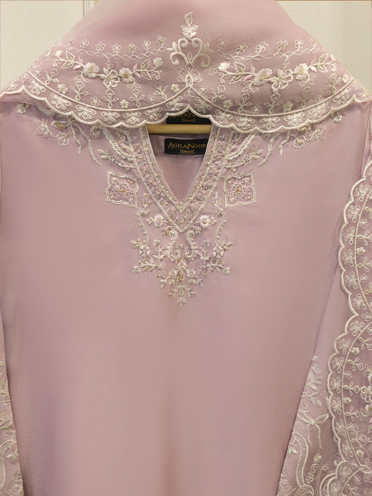 3 Piece- Pure  Sheesha Silk Embroidered Suit S115292 Secondary image
