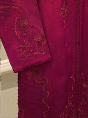 3 Piece- Pure Korean Silk Embroidered Suit S115293