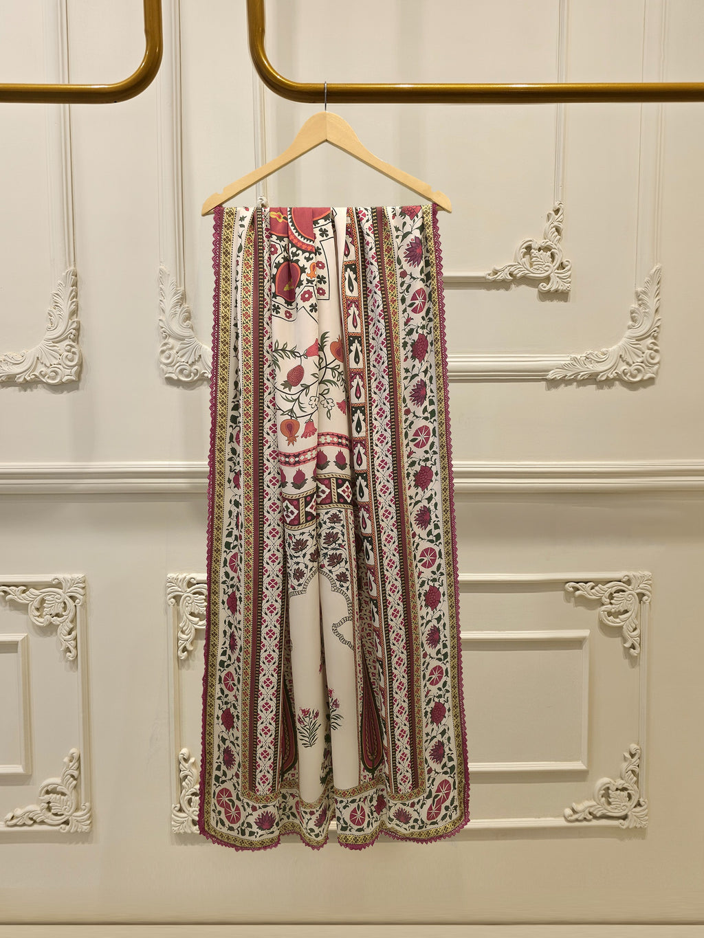 3 Piece- Pure Korean Silk Embroidered Suit S115293