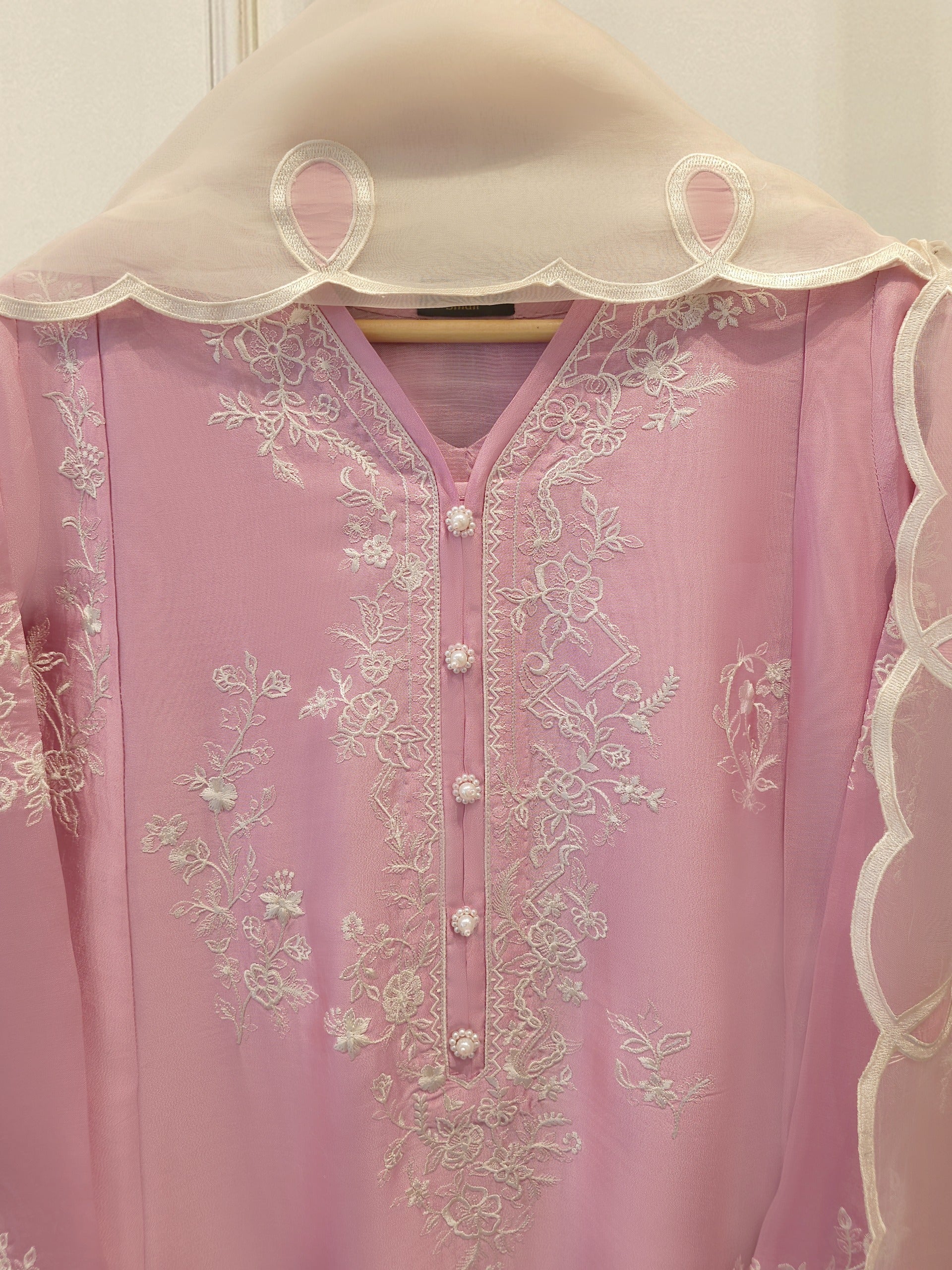 3 Piece- Pure  Sheesha Silk Embroidered Suit S115291 Secondary image