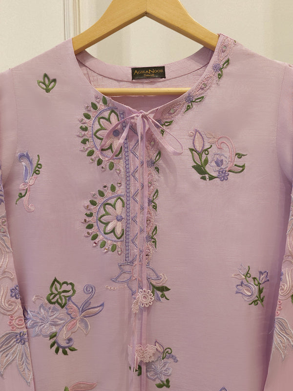 2 Piece- Pure Korean Silk Embroidered Suit S115311