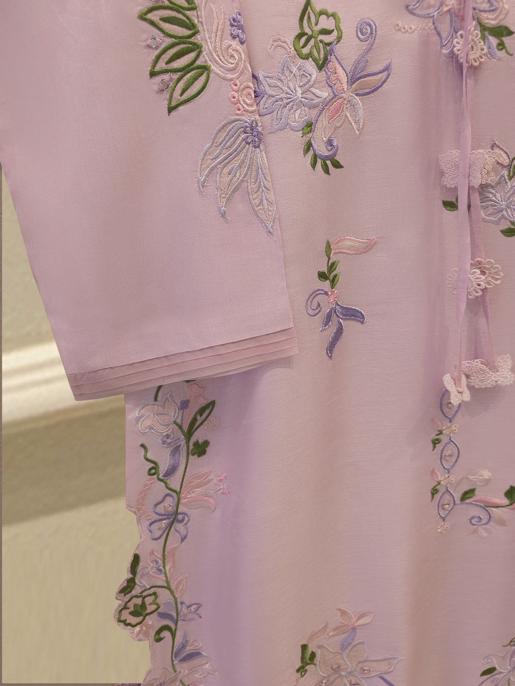 2 Piece- Pure Korean Silk Embroidered Suit S115311