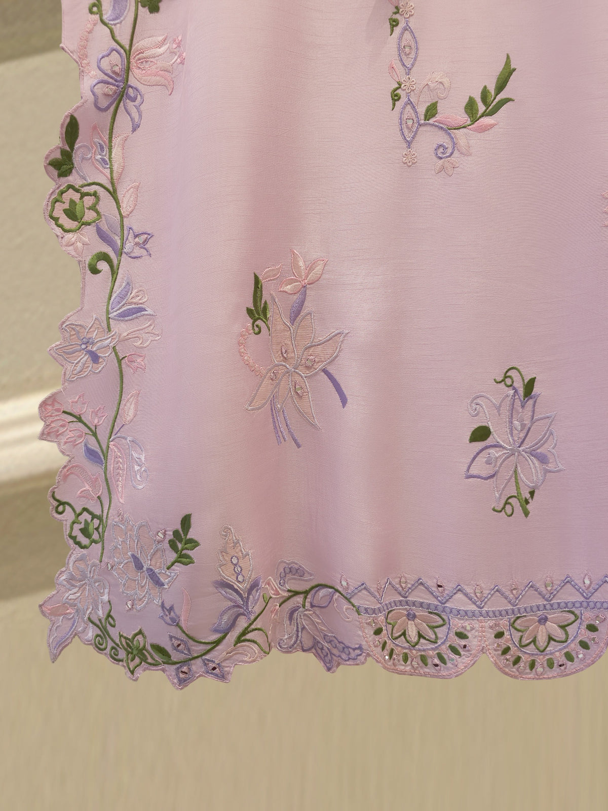 2 Piece- Pure Korean Silk Embroidered Suit S115311