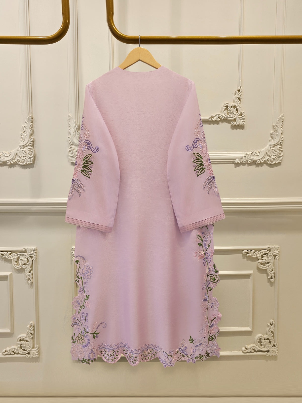 2 Piece- Pure Korean Silk Embroidered Suit S115311