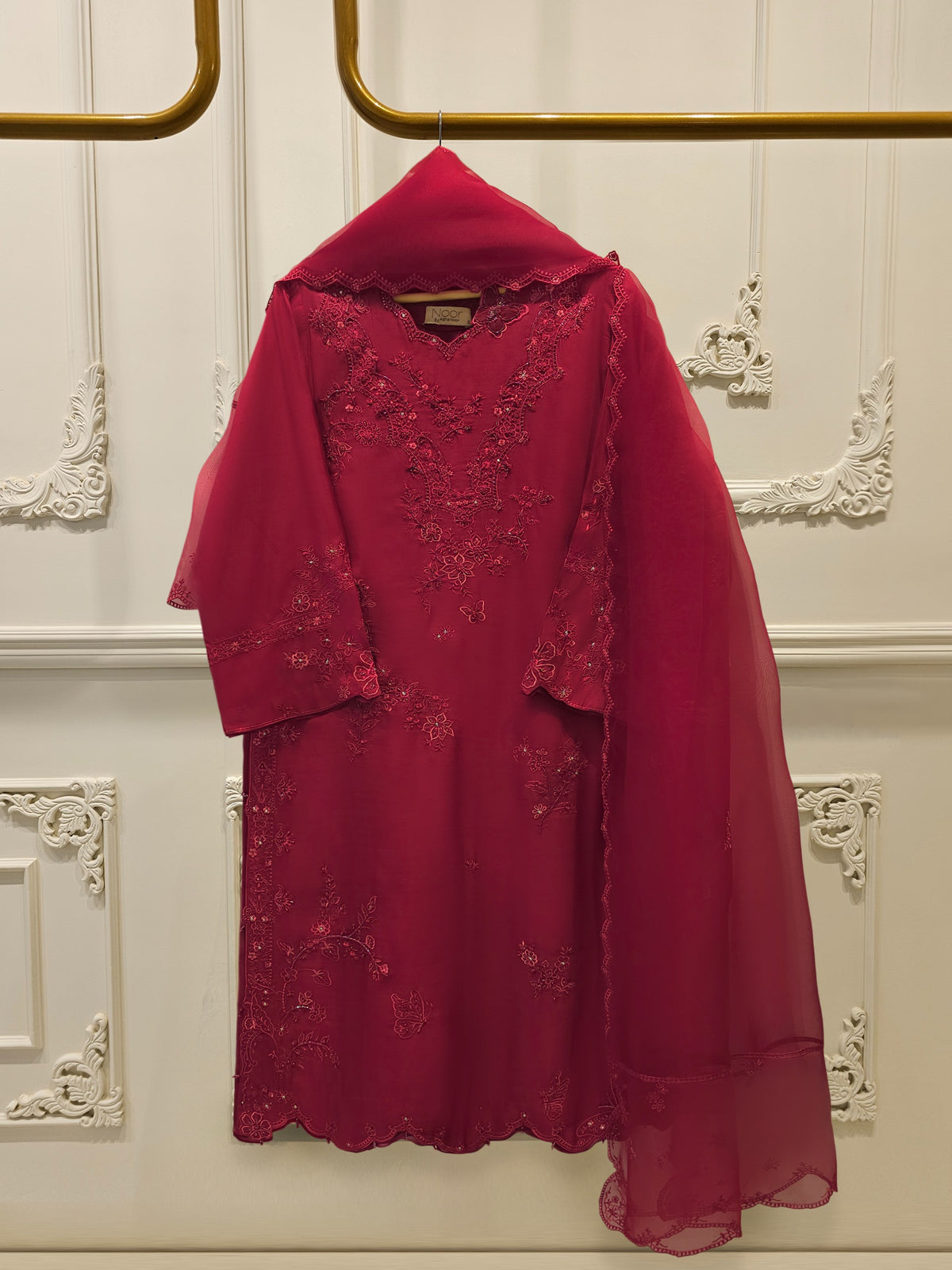 3 Piece - Embroidered Khadi Silk Suit WS00410