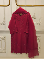 3 Piece - Embroidered Khadi Silk Suit WS00410