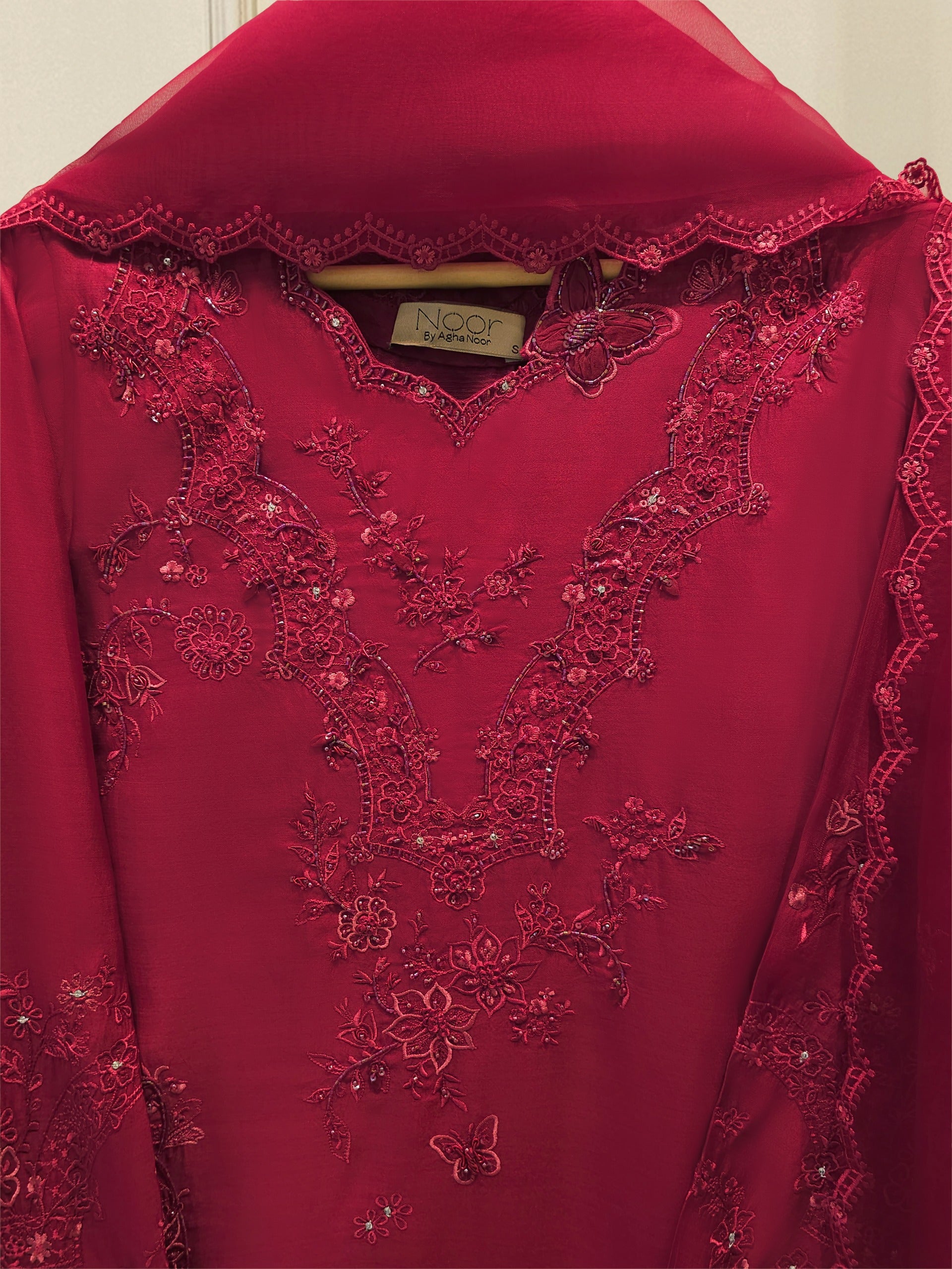 3 Piece - Embroidered Khadi Silk Suit WS00410 Secondary image