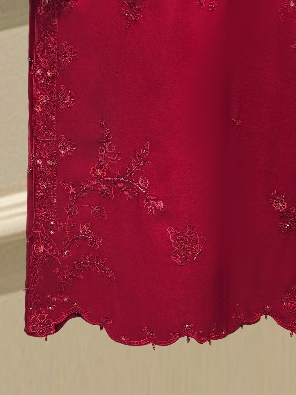 3 Piece - Embroidered Khadi Silk Suit WS00410