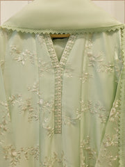 3 Piece- Pure  Sheesha Silk Embroidered Suit S115344