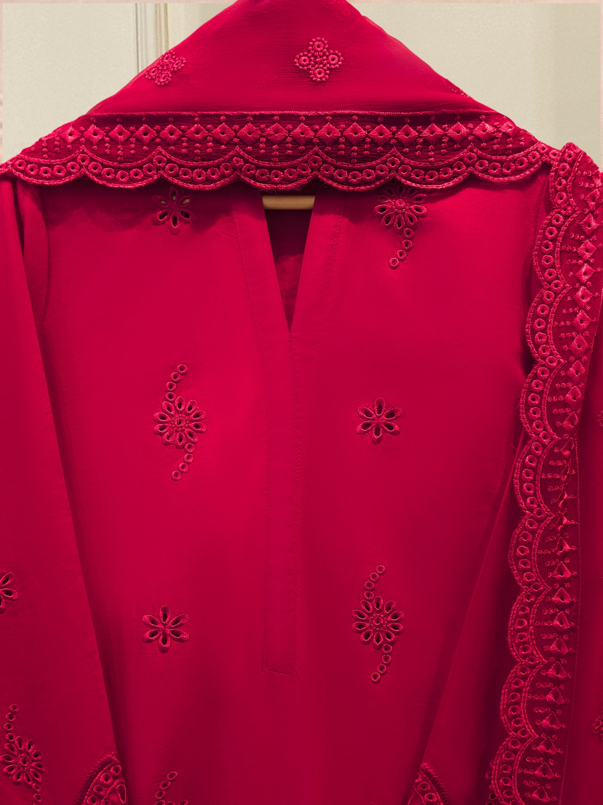 3-Piece Embroided Cambric Suit S115326 Secondary image