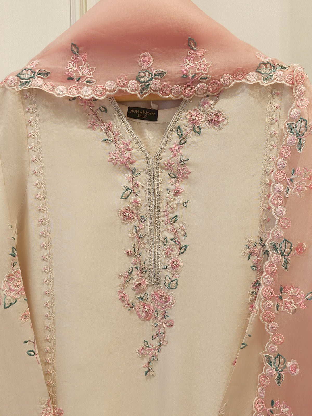 3 Piece- Pure  Sheesha Silk Embroidered Suit S115345
