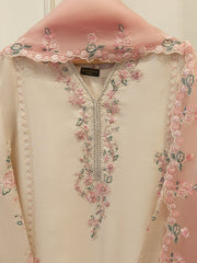 3 Piece- Pure  Sheesha Silk Embroidered Suit S115345