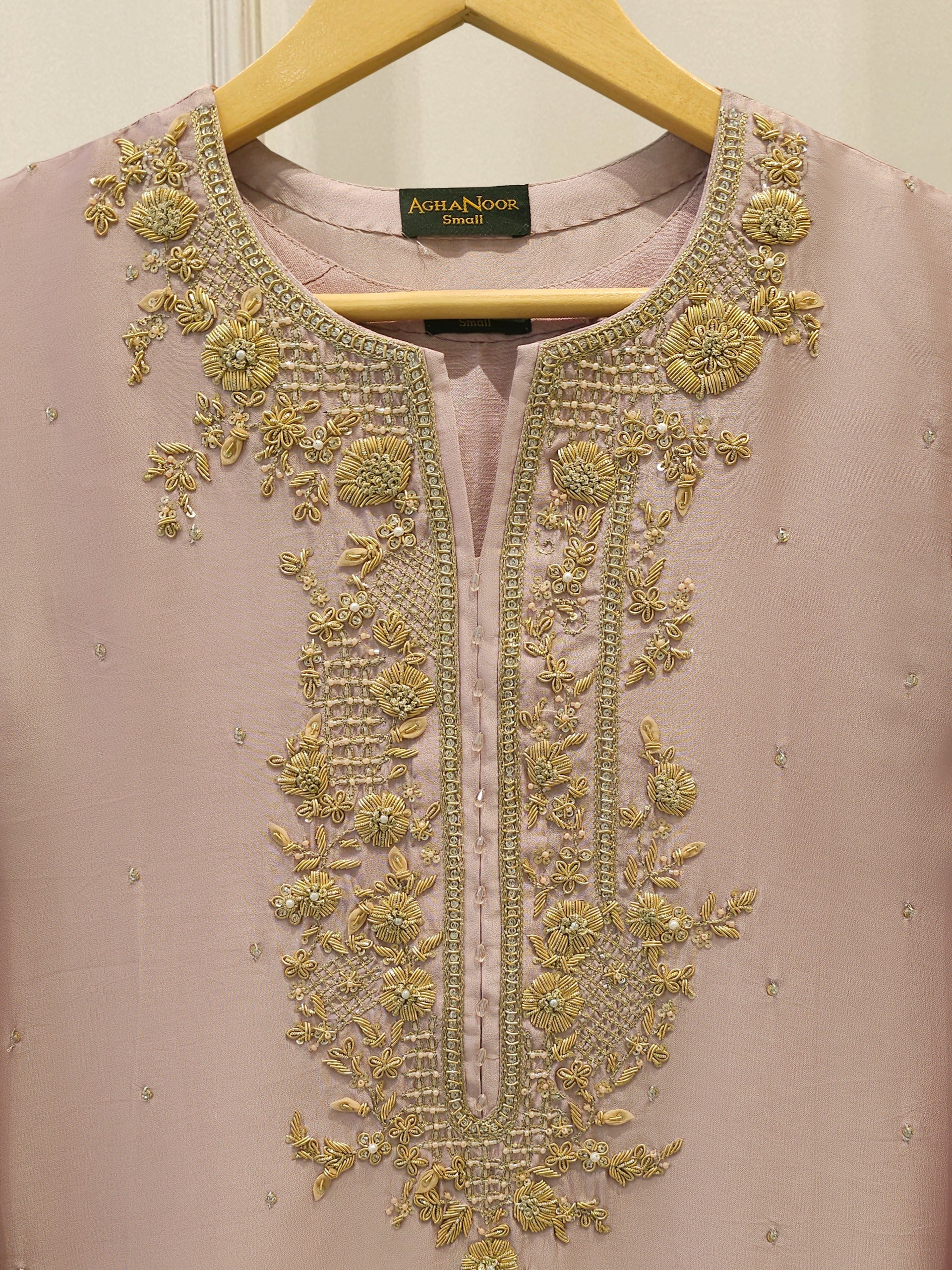 2 Piece- Pure Sheesha Silk Embroidered Suit S115359 Secondary image
