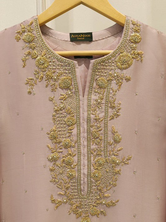 2 Piece- Pure Sheesha Silk Embroidered Suit S115359