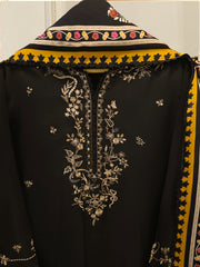3 Piece- Pure  Sheesha Silk Embroidered Suit S115364