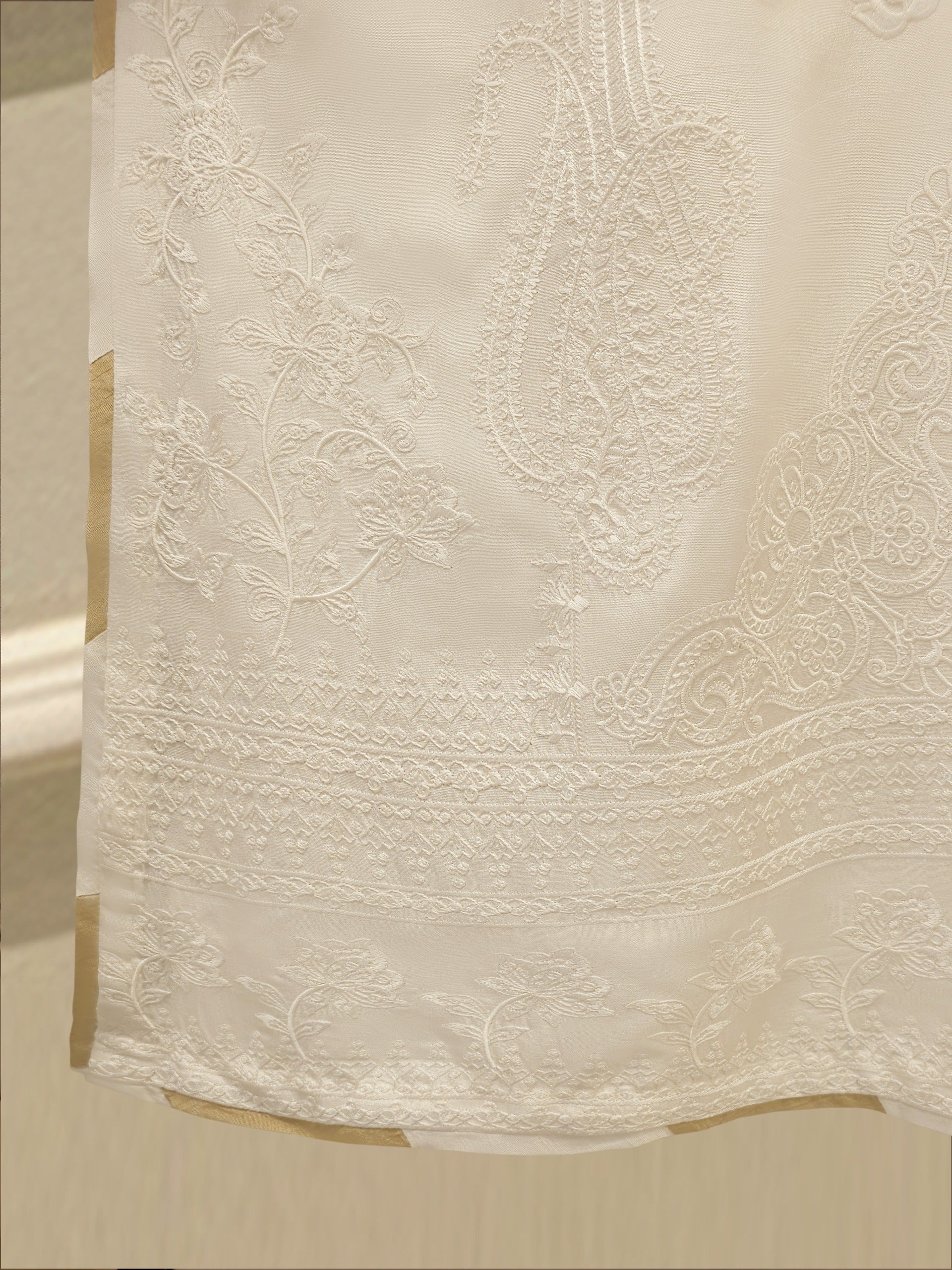 3 Piece- Pure Korean Silk Embroidered Suit S115360