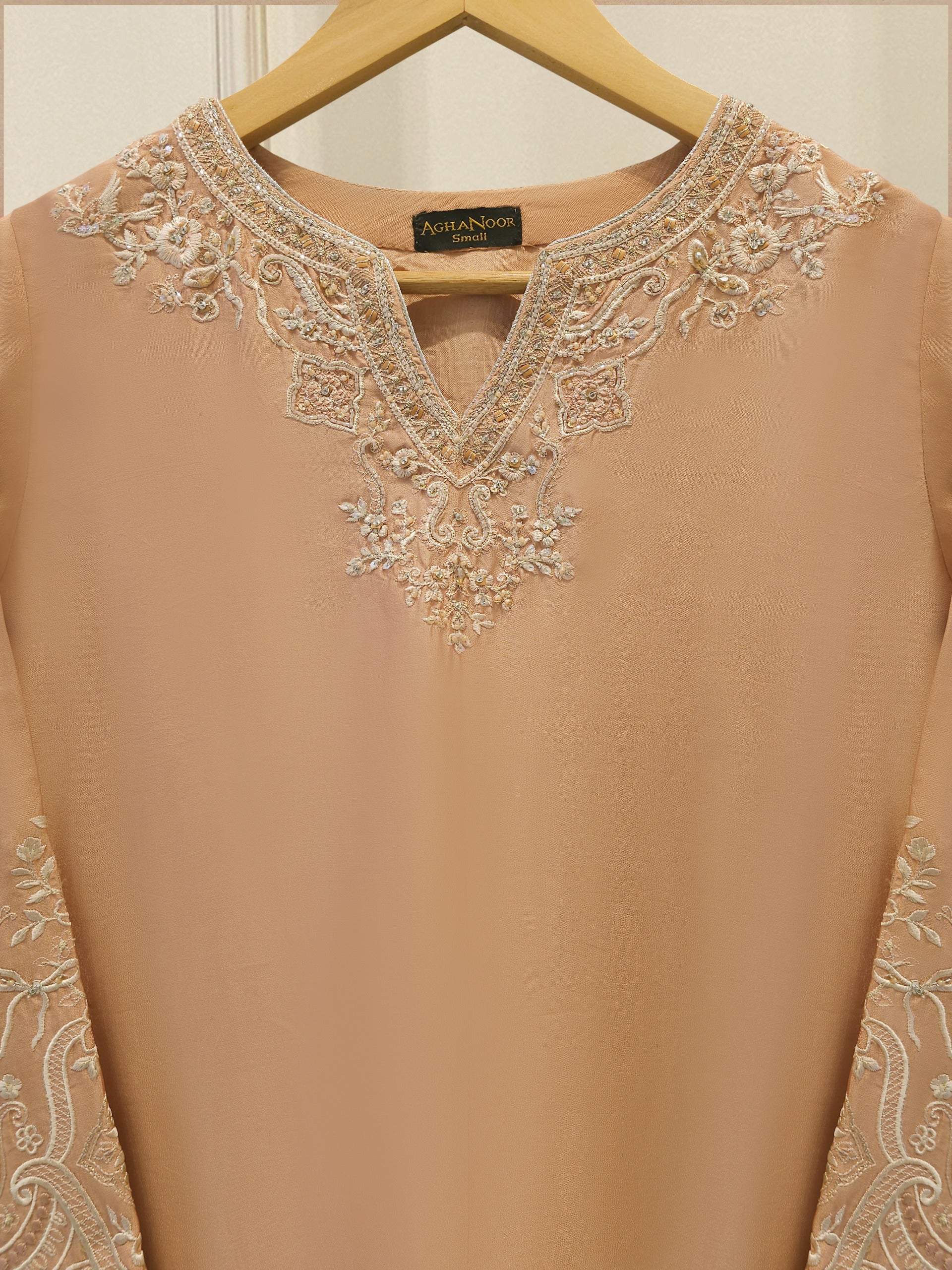3 Piece- Pure  Sheesha Silk Embroidered Suit S115375