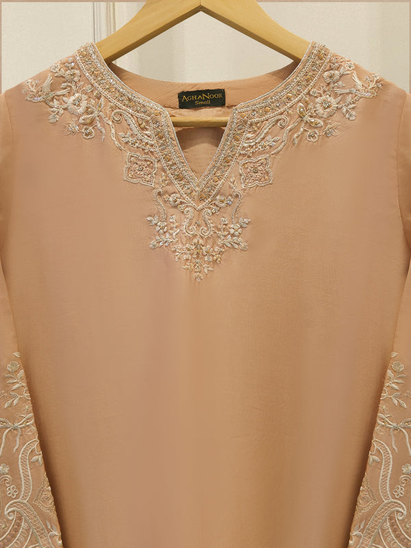 3 Piece- Pure  Sheesha Silk Embroidered Suit S115375
