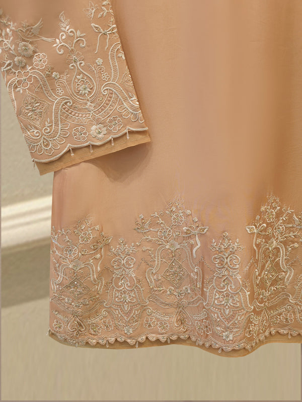 3 Piece- Pure  Sheesha Silk Embroidered Suit S115375