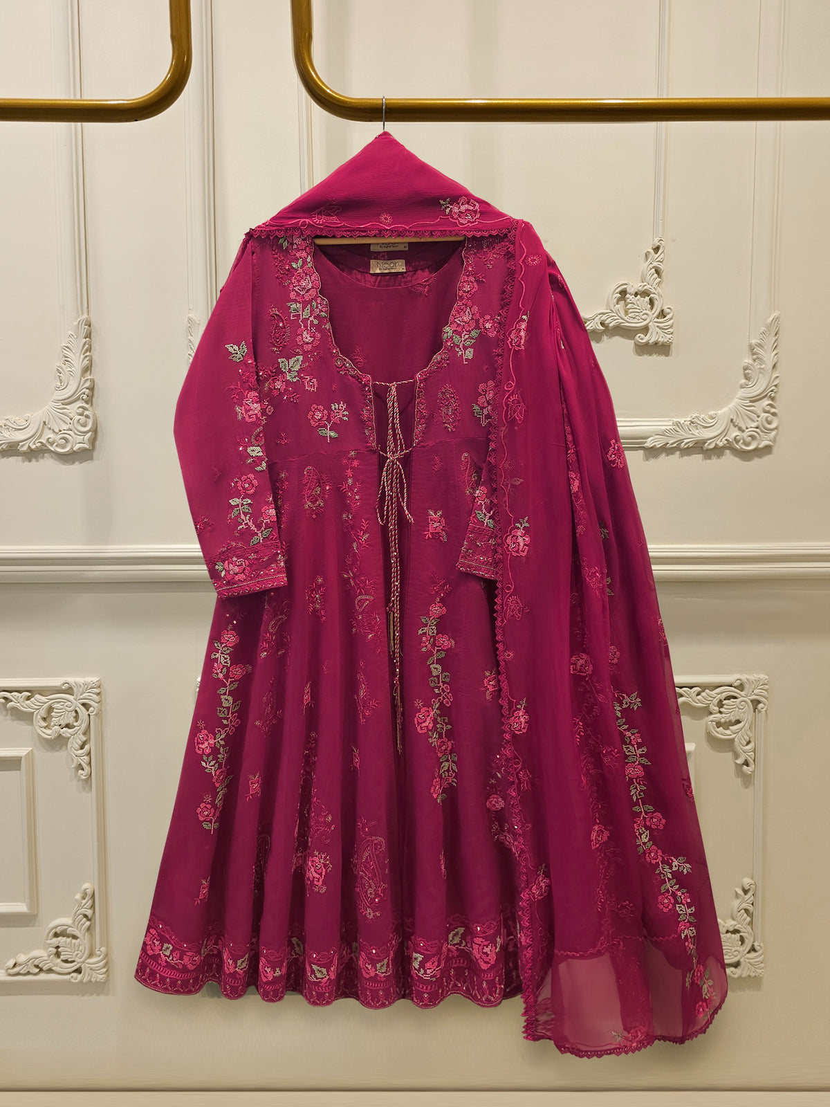 3 Piece - Embroidered Kora Silk Suit WS00412 Main image