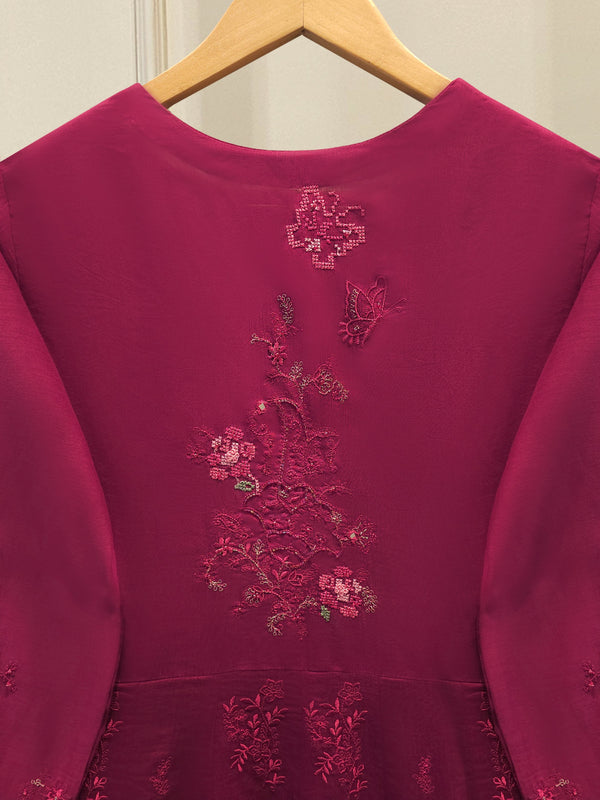 3 Piece - Embroidered Kora Silk Suit WS00412