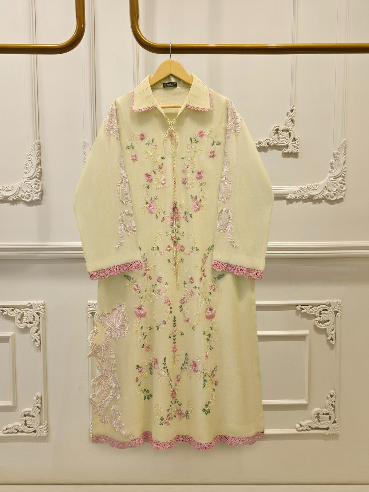 2 Piece - Pure Embroidered Cotton Net Suit S114820