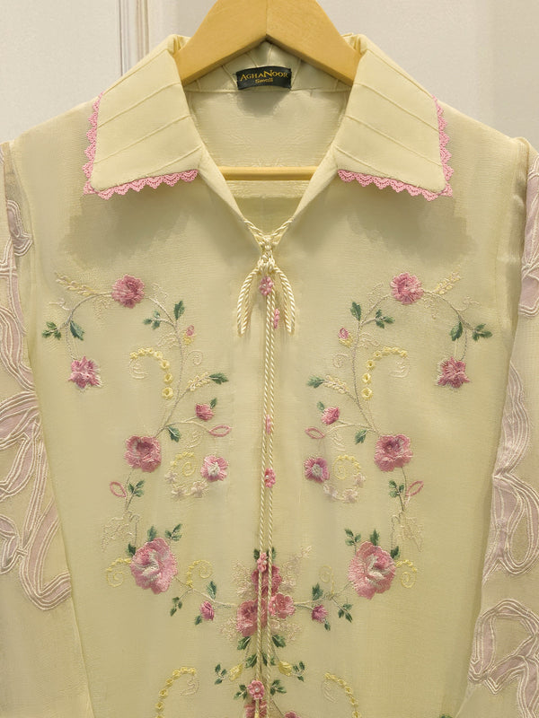 2 Piece - Pure Embroidered Cotton Net Suit S114820
