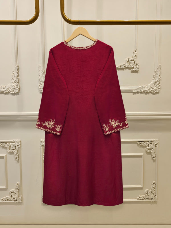 3 Piece- Pure  Korean Silk Embroidered Suit S115376