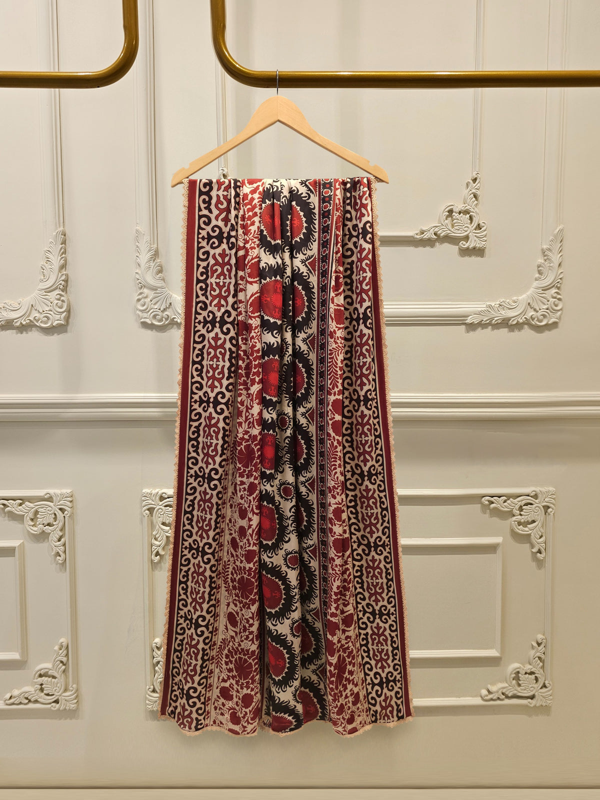 3 Piece- Pure  Korean Silk Embroidered Suit S115376