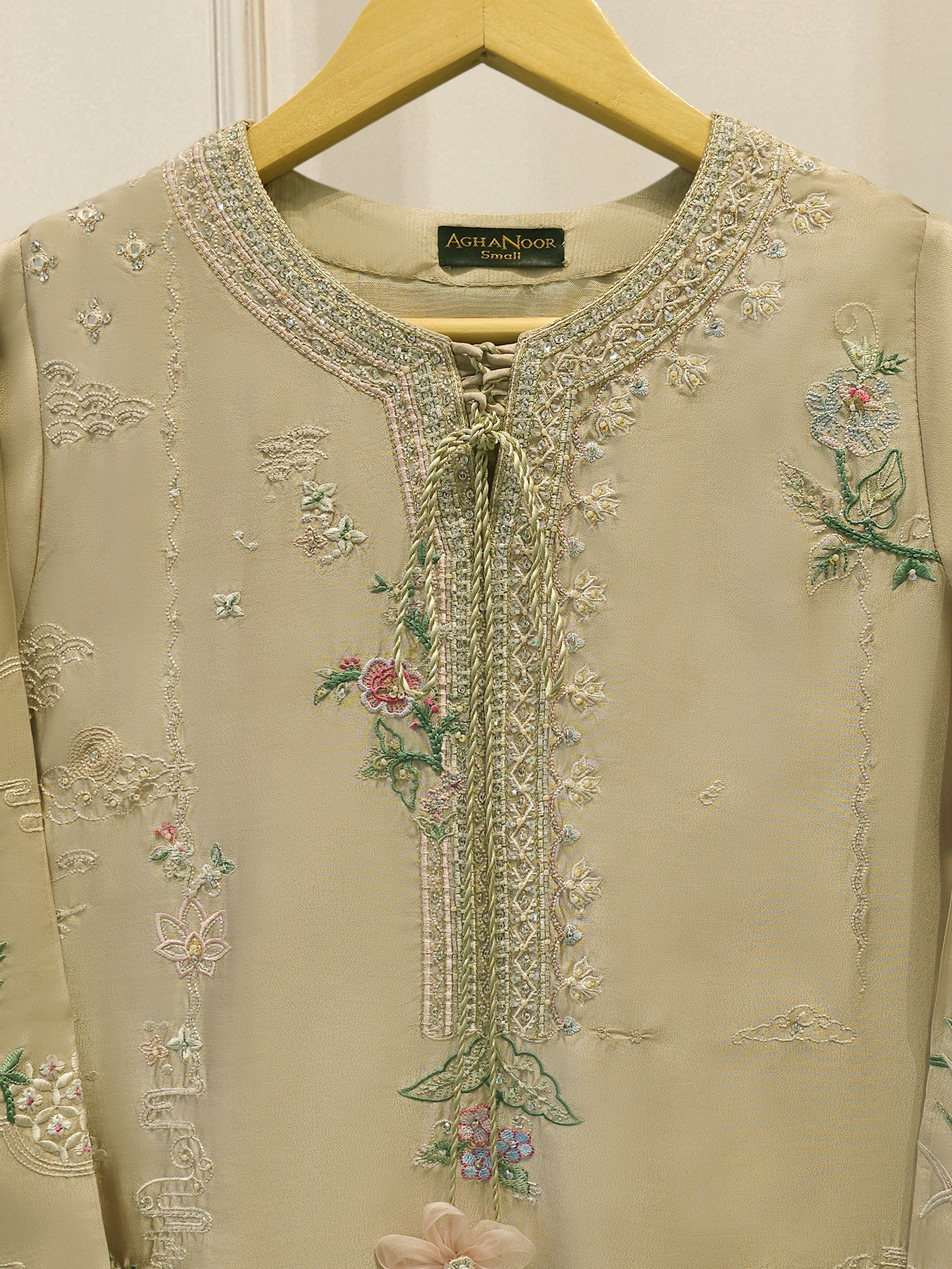 2 Piece- Pure Sheesha Silk Embroidered Suit S115395 Secondary image