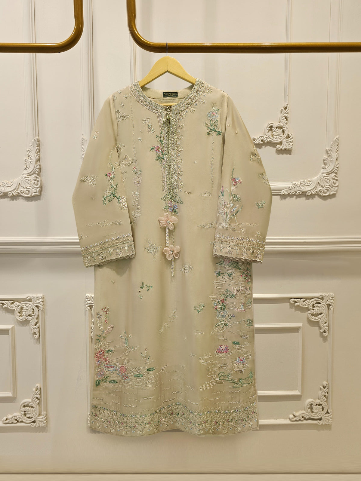 2 Piece- Pure Sheesha Silk Embroidered Suit S115395 Main image