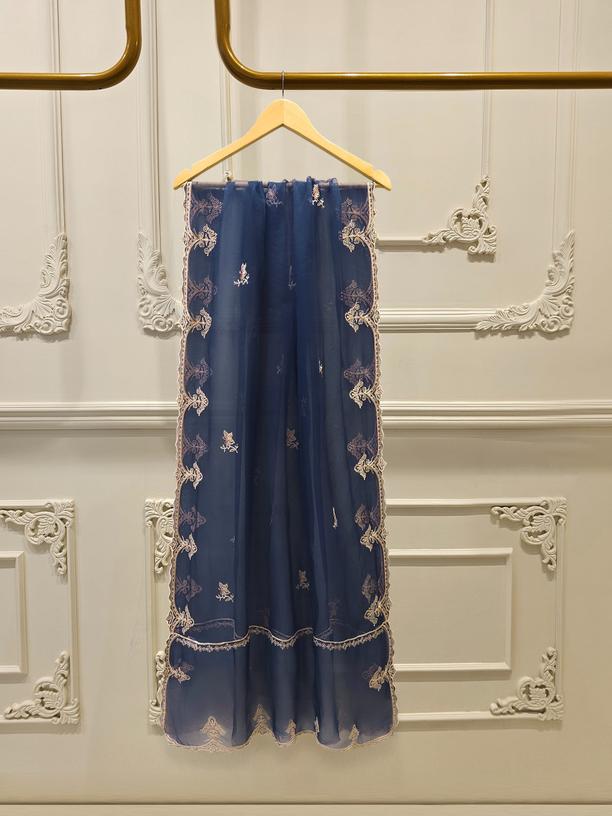 3 Piece- Pure  Sheesha Silk Embroidered Suit S115399