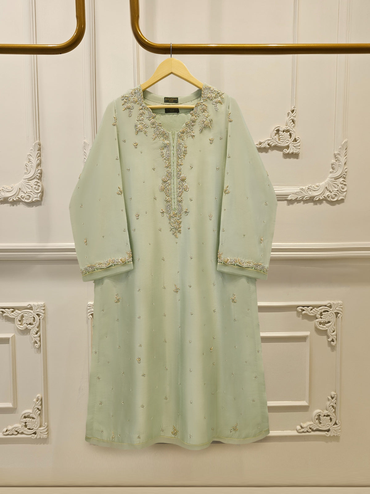 2 Piece- Pure Sheesha Silk Embroidered Suit S115404 Main image
