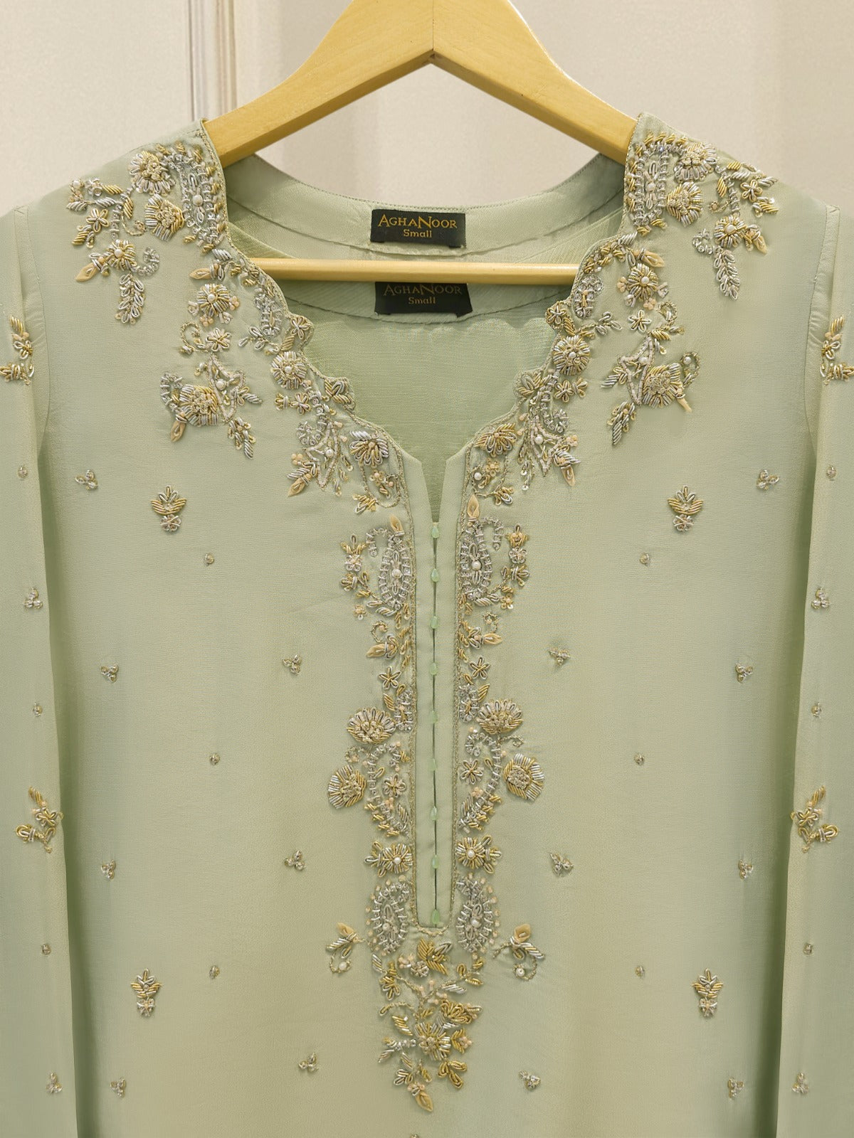 2 Piece- Pure Sheesha Silk Embroidered Suit S115404 Secondary image