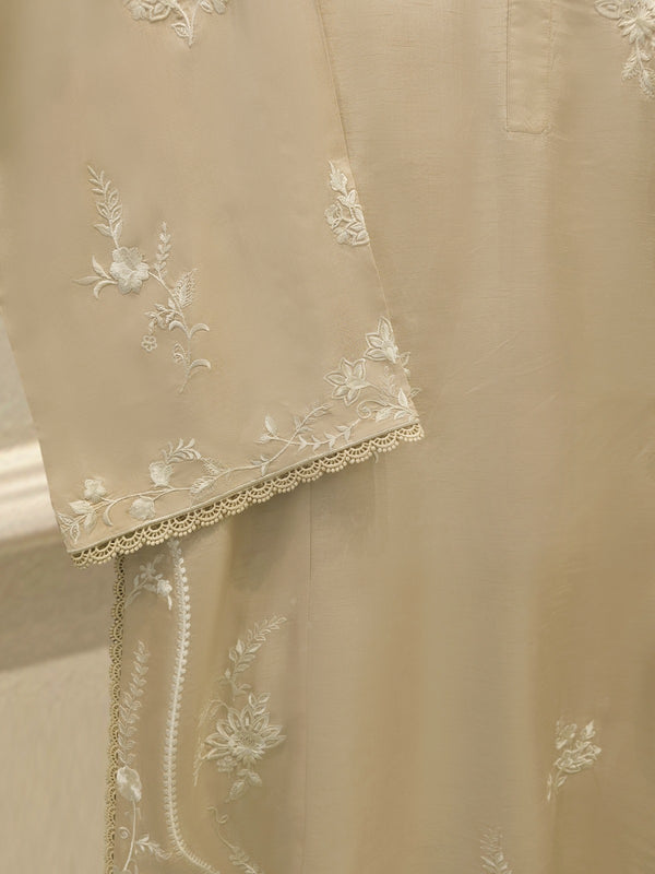 3 Piece- Pure Korean Silk Embroidered Suit S115400